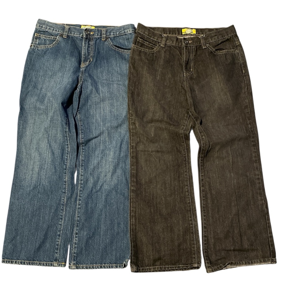 Old Navy 2 pair’s of boys Blue & dark gray/black husky jeans
